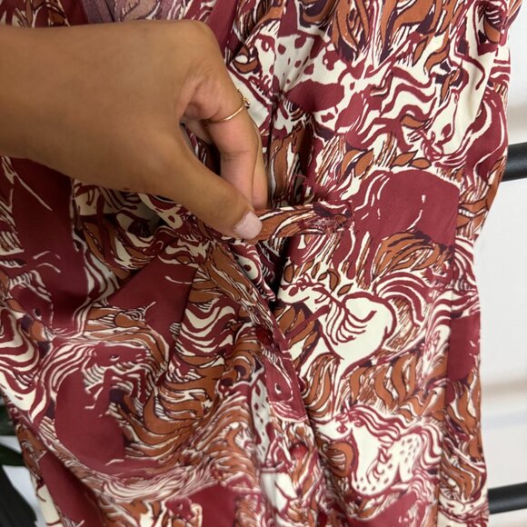 Urban Outfitters Deja Sleeveless Button-Front Wrap Dress Size Small - Picture 9 of 9